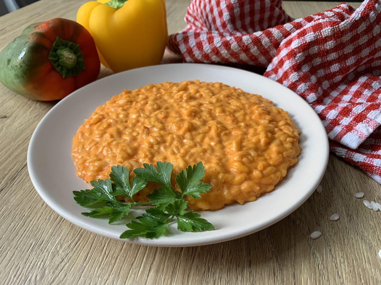 Risotto crema di peperoni e formaggio